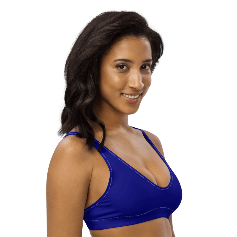 Plain Color Navy Blue Padded Bikini Top product image (3)