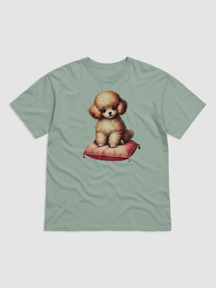 Fluffy Poodle on Red Cushion Comfort Colors T-Shirt product image (4)
