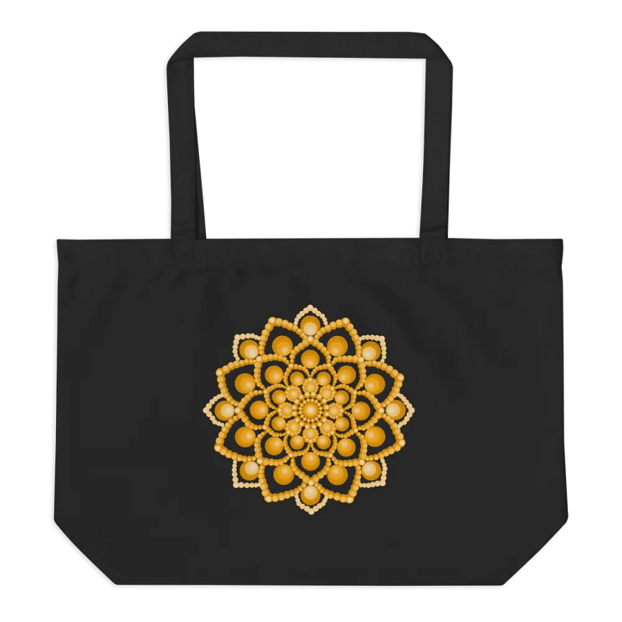 Orange Flower Mandala Organic Cotton Tote Bag product image (4)