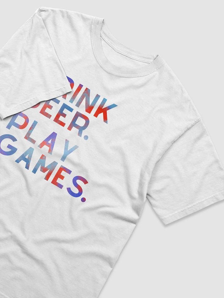 Drink Beer. Play Games. Tshirt (Red & Blue) product image (2)