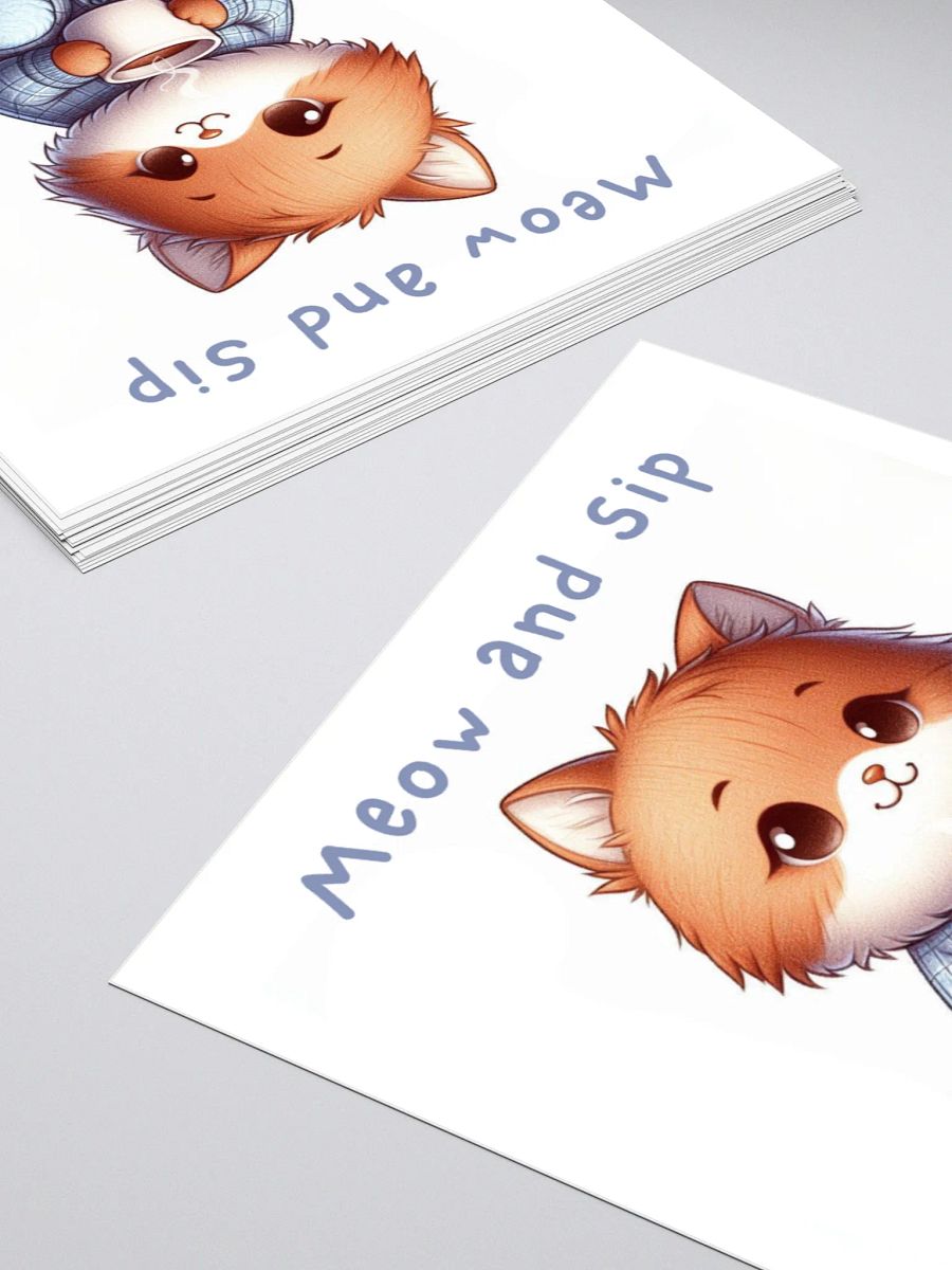 Adorable 'Meow and Sip' Cat Sticker product image (10)