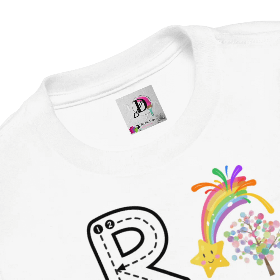 Toddler's White Tee👚 Alphabet Write Rr 📝 A-Z product image (4)