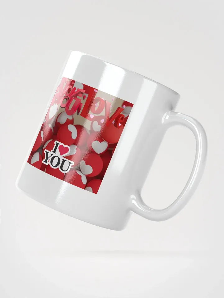 White Glossy Mug Hearts product image (2)