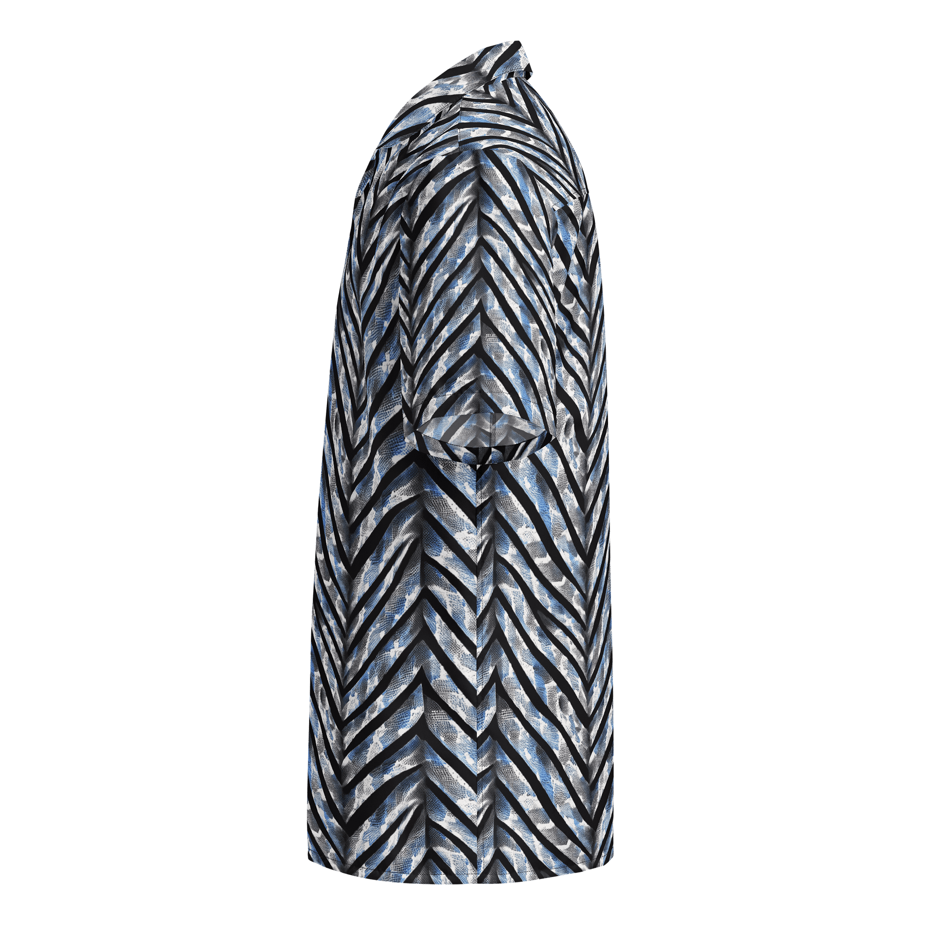 Blue Grey Snake Skin Hawaiian Shirt product image (3)