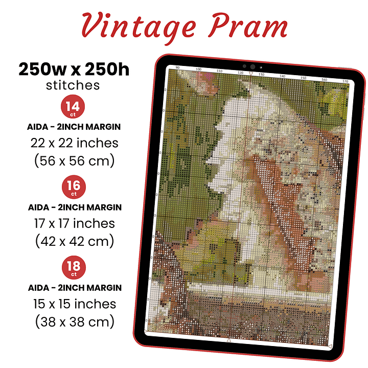 Vintage Pram Cross Stitch Pattern product image (2)