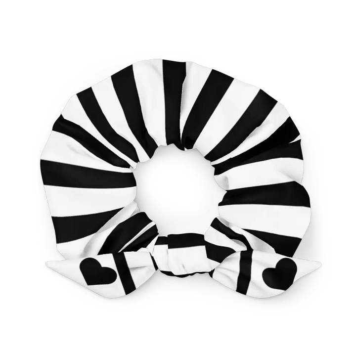 Black and White stripes and hearts/All-Over Print Scrunchie by Sublicolor product image (1)