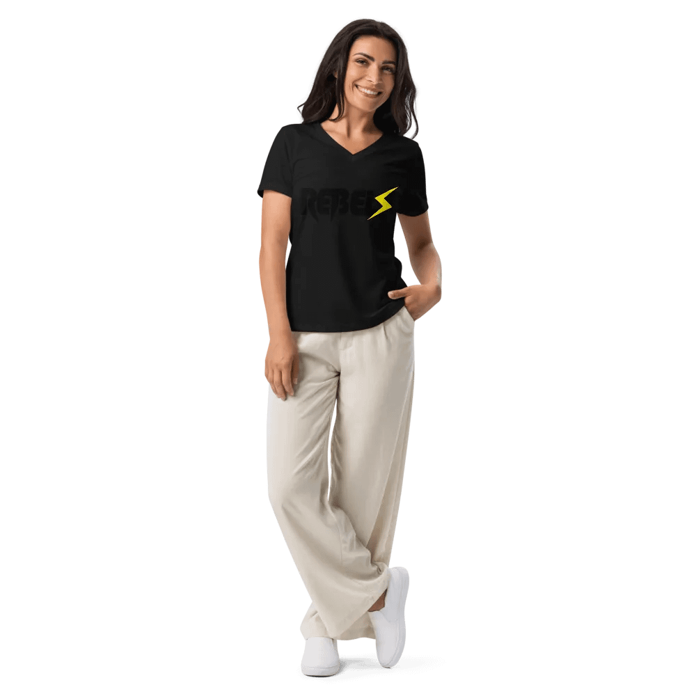 Woman's V Neck | Black | Black/Yellow product image (12)