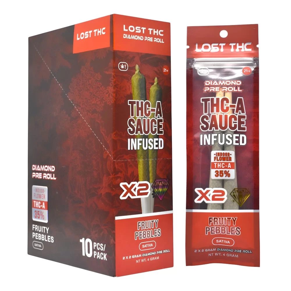 LOST THC 2Gram 2x THC-A Sauce Infused Pre-rolls - 10ct Display product image (2)