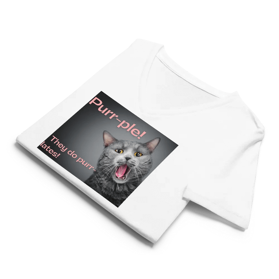 Purr-ple Meow Women's V-Neck Tee product image (8)