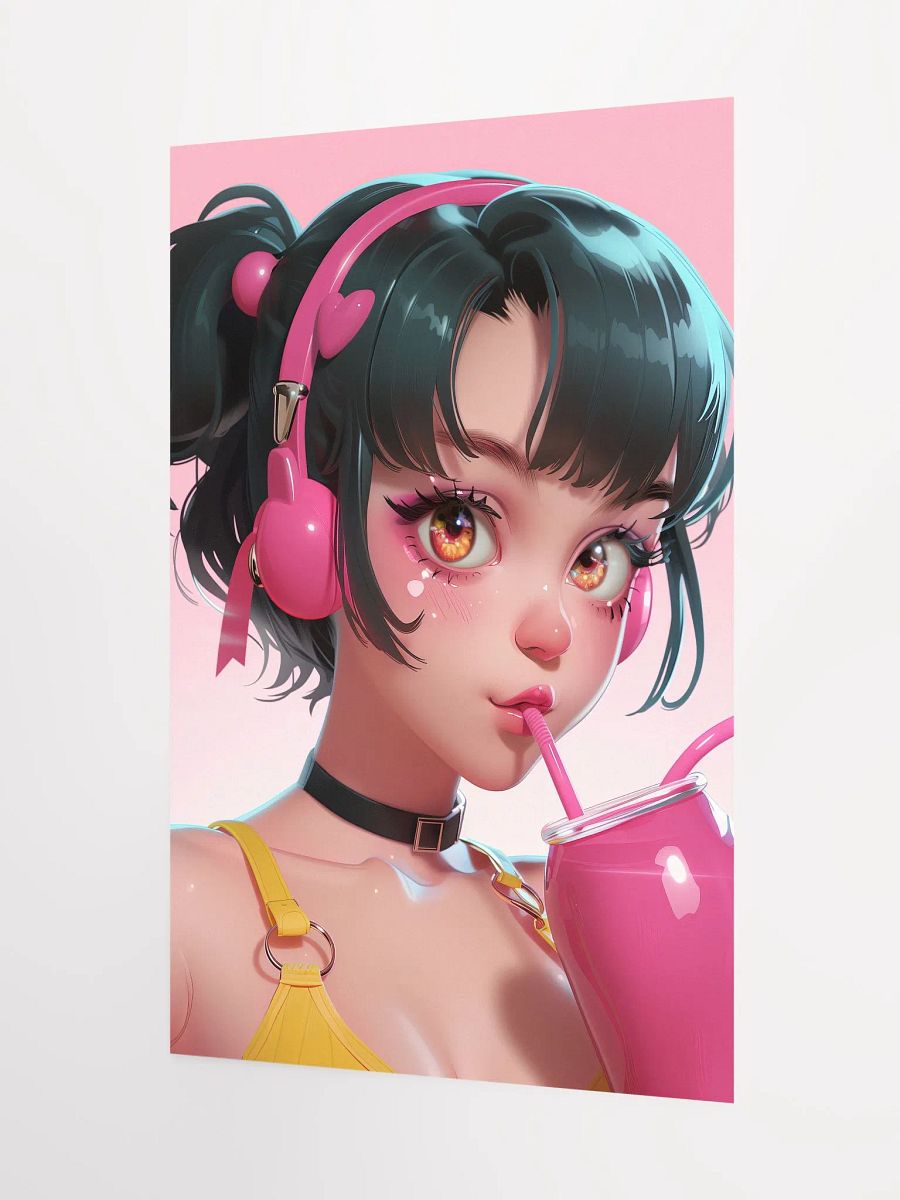 Milkshake Vibes: Pop Art Poster of a Girl Enjoying a Milkshake product image (3)