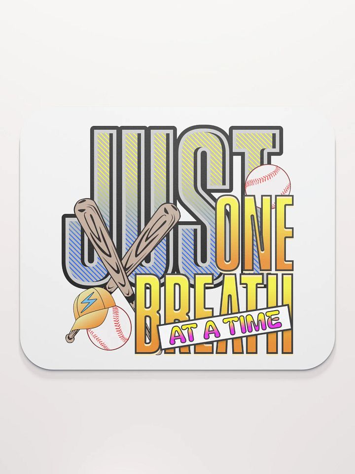 Just One Breath At A Time Baseball Lightning Strike Mouse Pad product image (1)