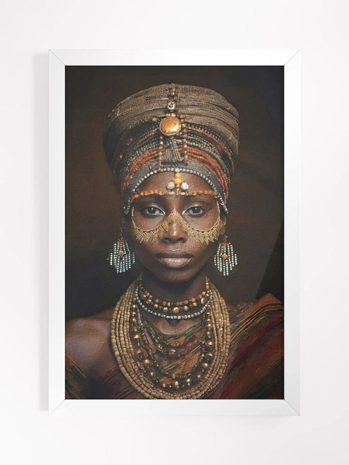 African Woman in Traditional Head Dress, Multi-Colored Jewelry Poster Print, Framed product image (11)