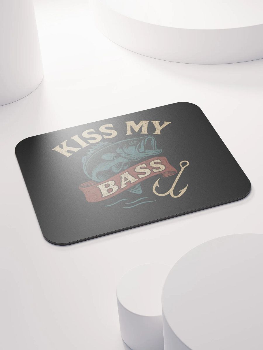 Kiss My Bass Mouse Pad – Vintage Fishing Humor Desk Decor product image (4)