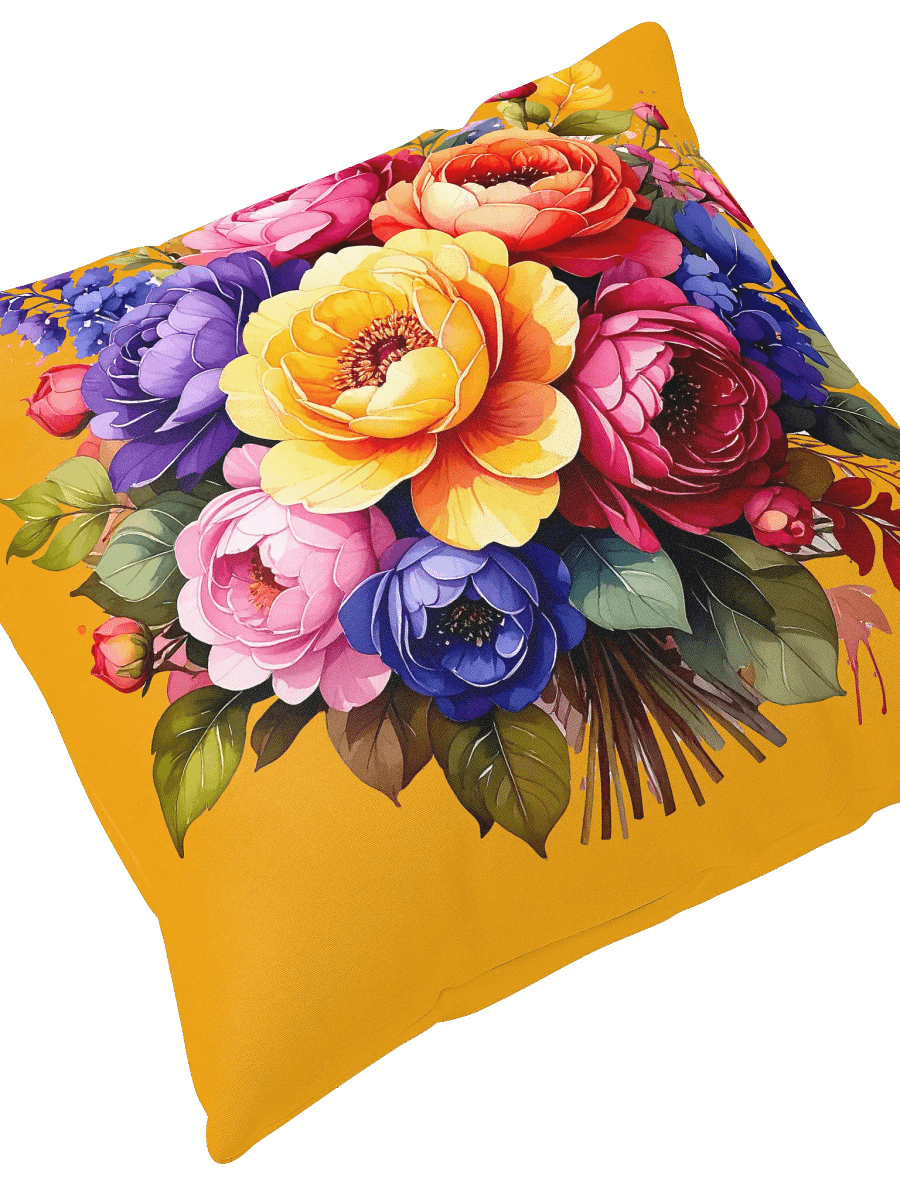 Columbia Road Market Floral All-Over Print Pillow (Orange) product image (2)
