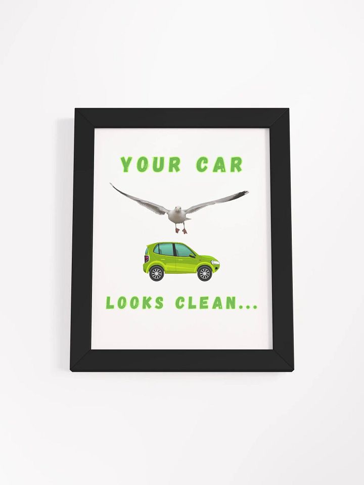 Your Car Looks Clean Seagull Framed Print product image (1)