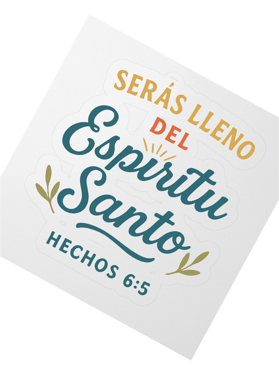 Spanish Faith Sticker – “Serás Lleno del Espíritu Santo” – Christian Kiss-Cut Vinyl product image (2)