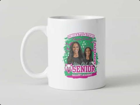 Mint Green & Pink Graduation Flyer Template | Editable Class of 2025 Canva Design | Senior Poster with Photo | Girl Grad Party Sign product image (1)