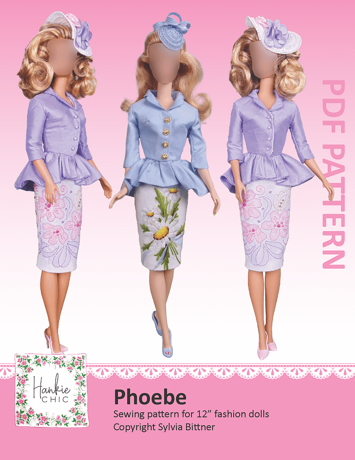 Phoebe sewing pattern for 12" fashion dolls product image (1)