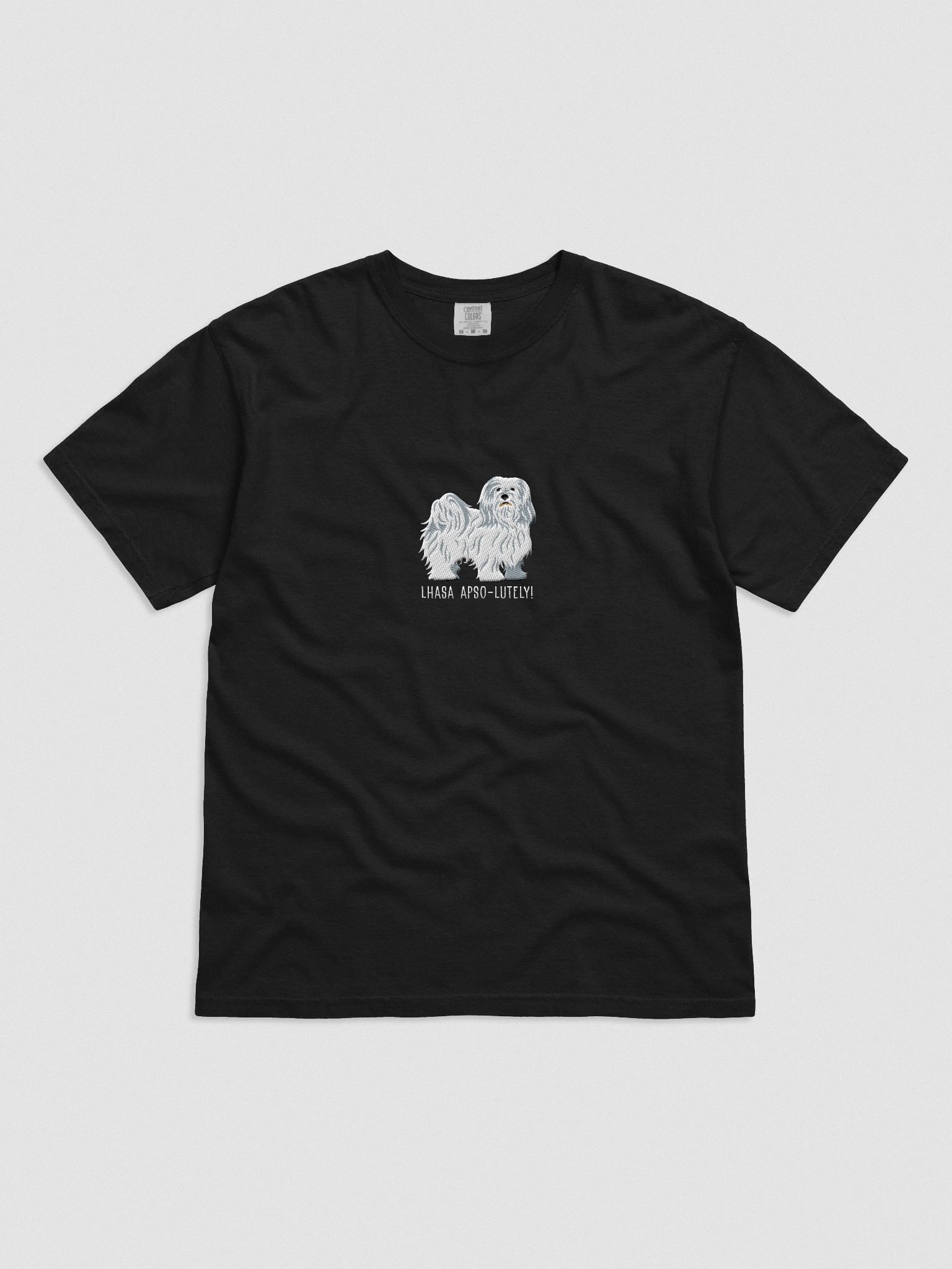 Lhasa Apso-lutely T-Shirt(Embroidered) of a Lhasa Apso(White) product image (4)