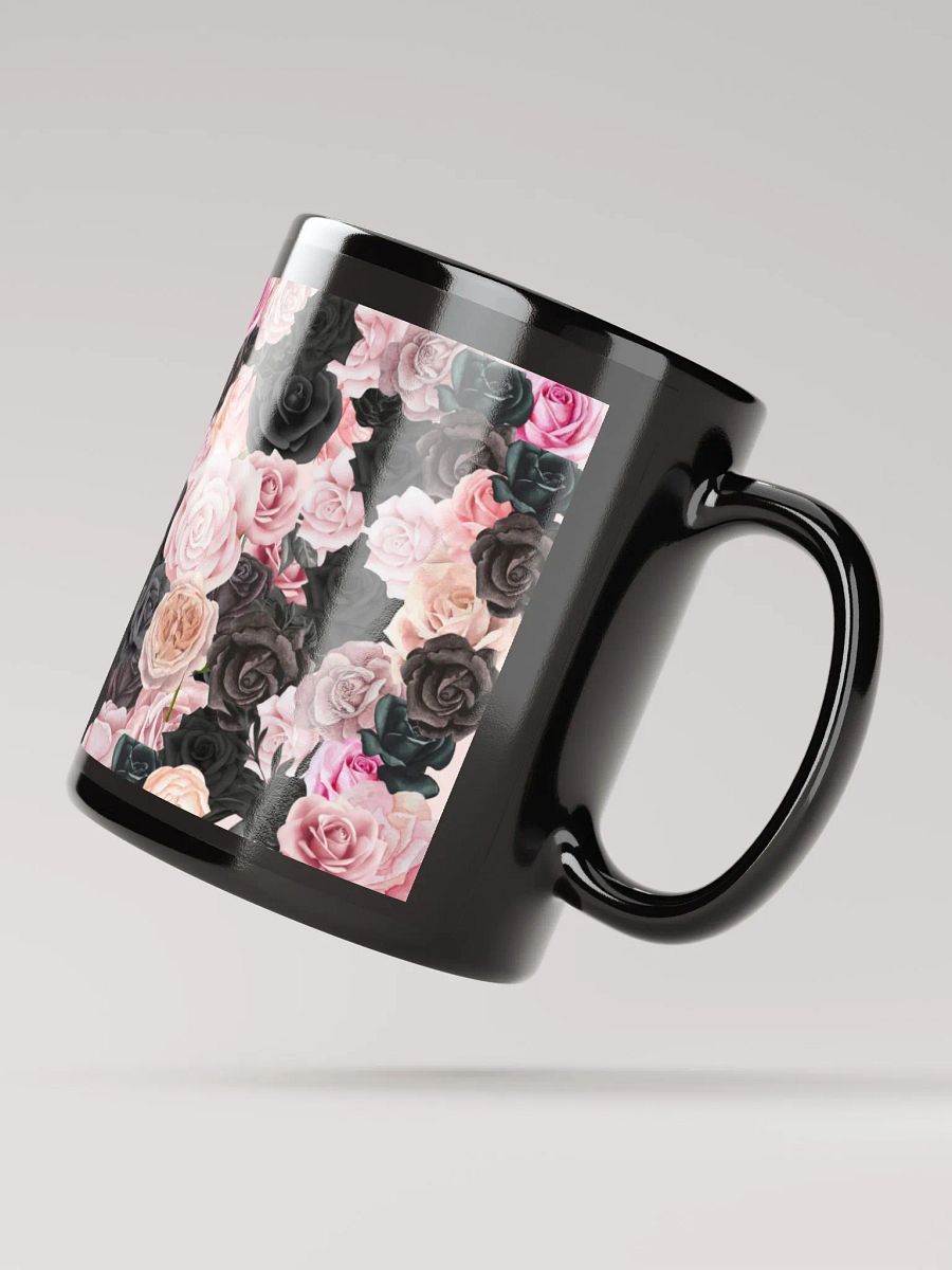black and pink rose mug product image (4)