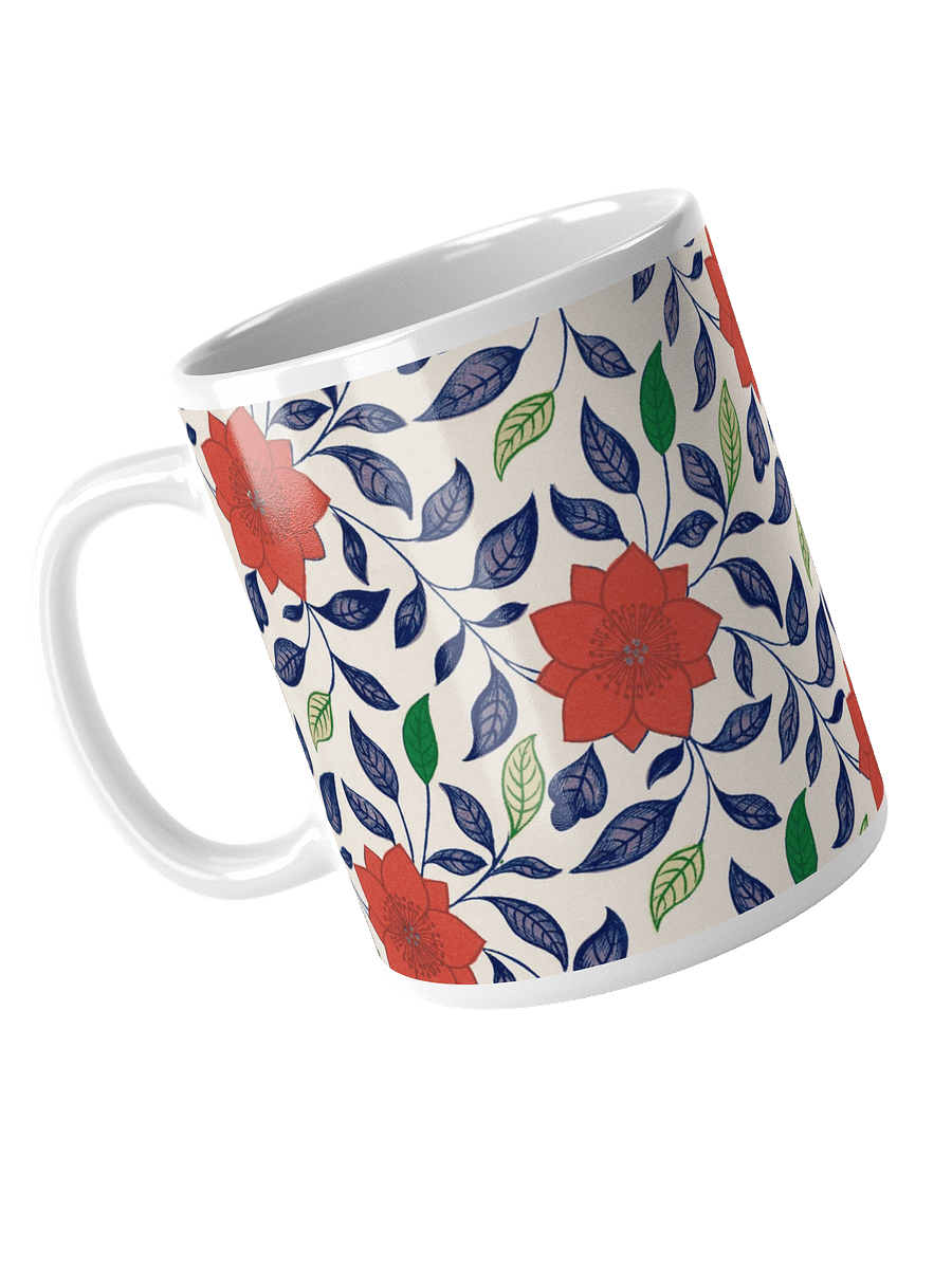 Flower Pattern. 11oz Ceramic White Mug product image (3)