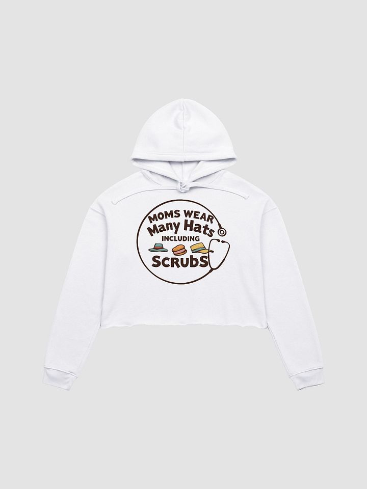 stethoscope circle, Moms Wear Many Hats Crop Hoodie product image (3)