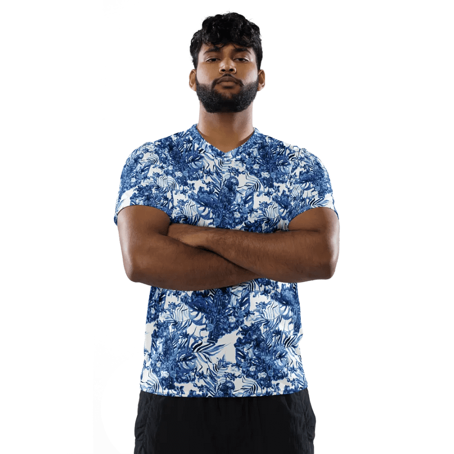 Azure Jungle | Recycled Unisex Sports Jersey product image (3)