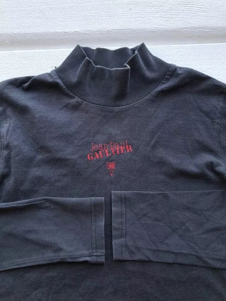 90s Jean Paul Gaultier Black Centre Logo Long Sleeve T Shirt Top Archive Womens product image (2)