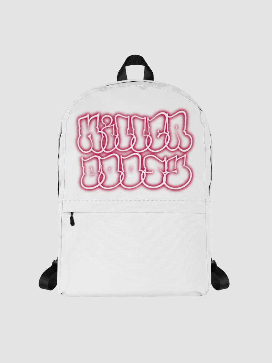 White Cutesy Graffiti Print Backpack product image (1)