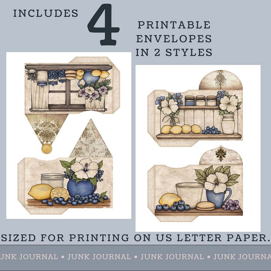Blueberry Lemon Hibiscus - Printable Envelopes V9 product image (2)