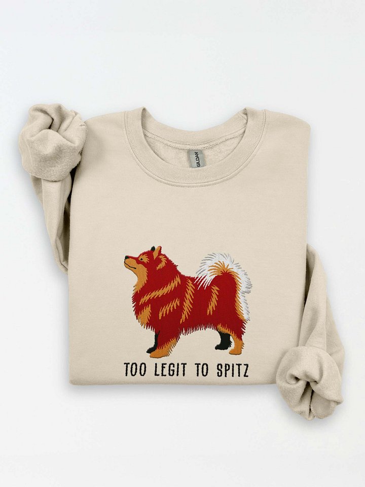 Too Legit to Spitz Sweatshirt (Embroidered) of a Finnish Lapphund(Brown & Tan) product image (1)