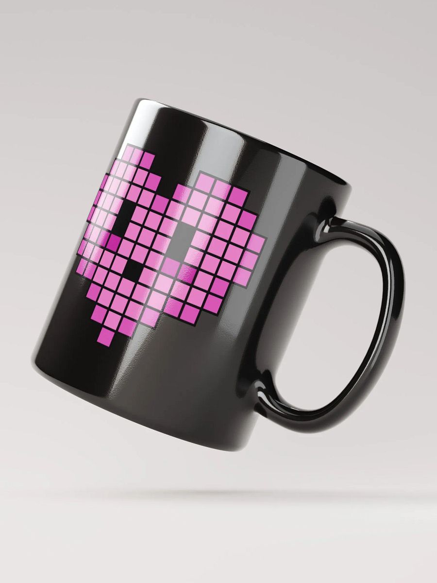 Pink Heart Black Glossy Mug product image (6)