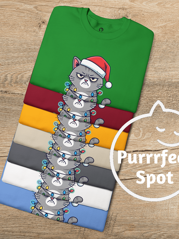 “Holidays Are Complicated” Funny Grumpy Cat Christmas Sweatshirt – Cozy Unisex Holiday Crewneck product image (2)