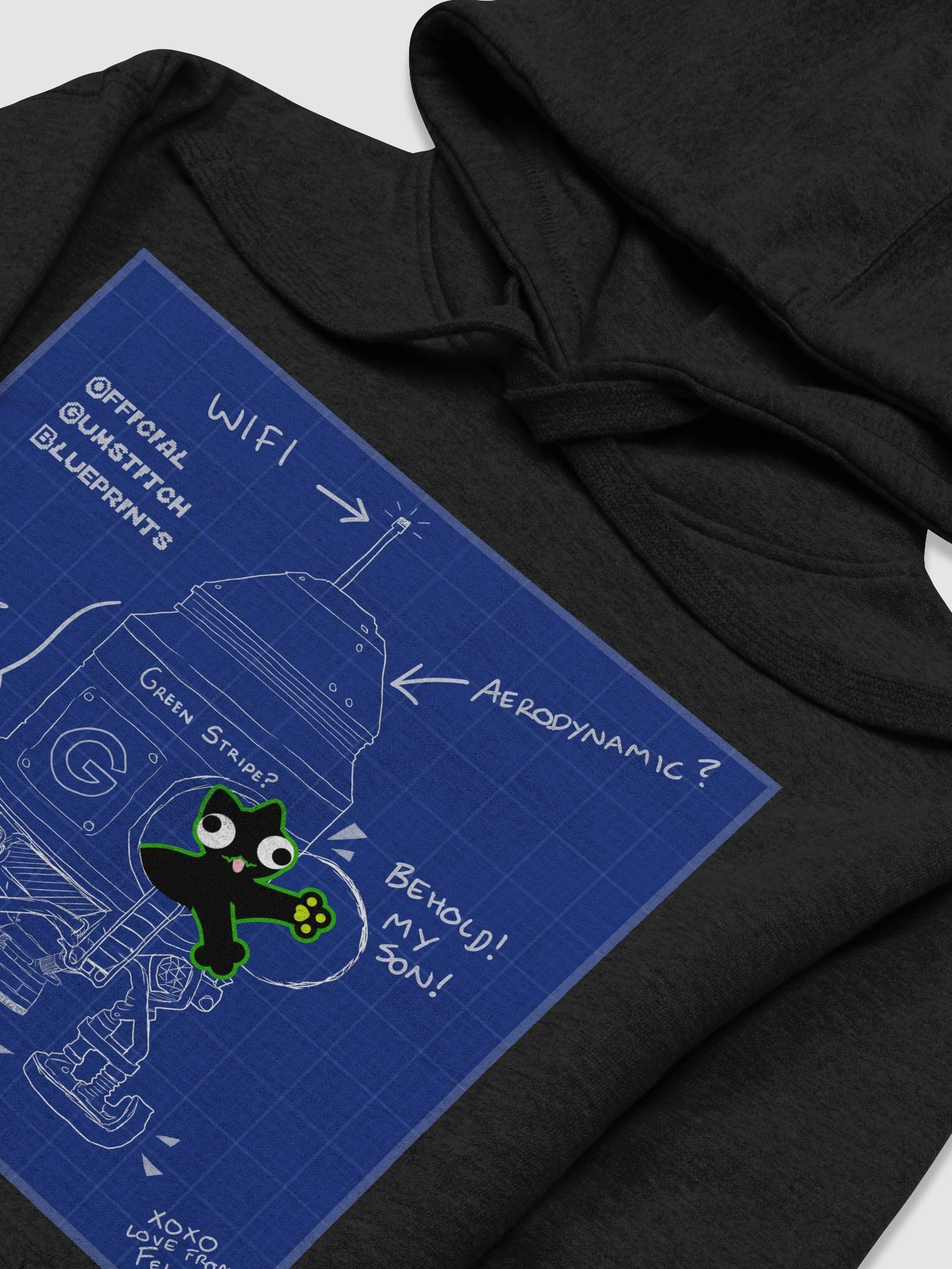 Premium Hoodie - DerpCat II Rocket Blueprint product image (3)
