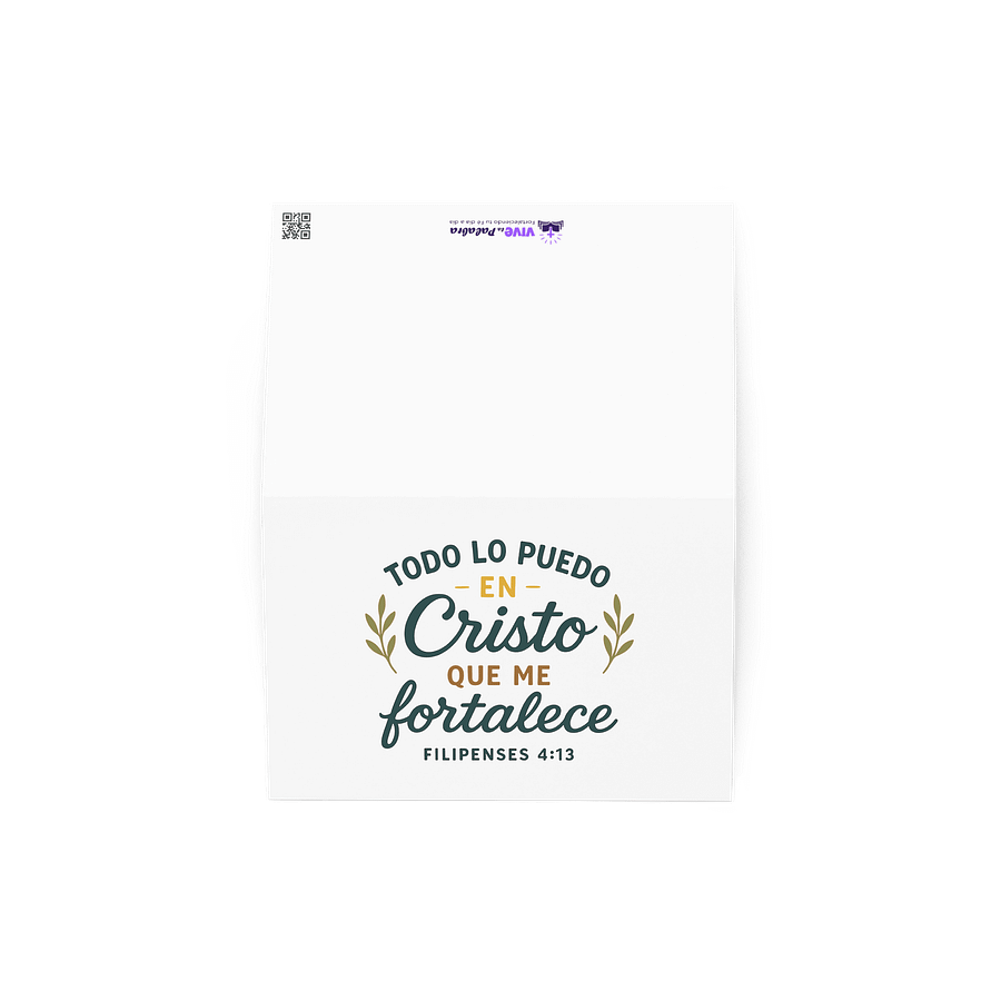 Spanish Christian Greeting Card – “Todo lo puedo en Cristo” – Bible Verse product image (2)