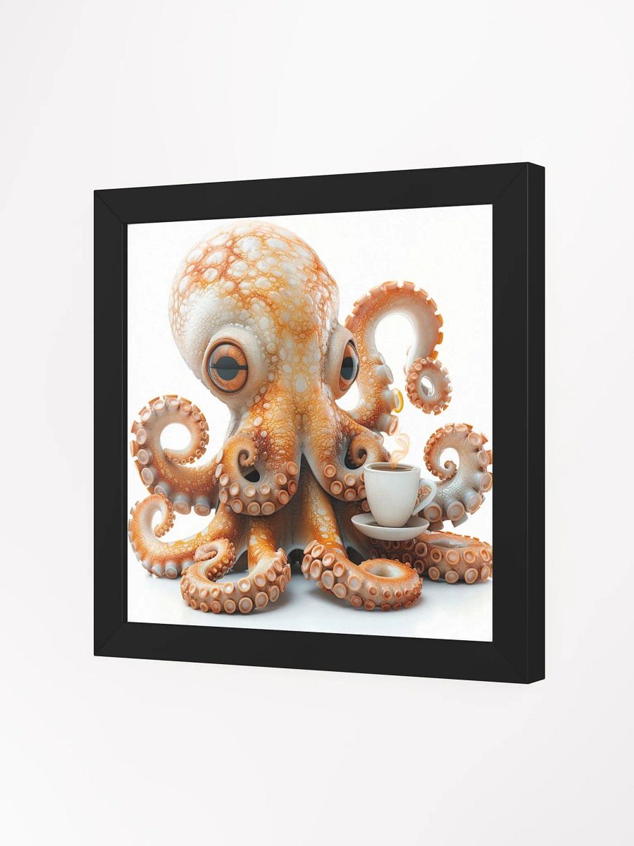 Coffee Lover Cute Orange Baby Octopus Wall Art product image (4)