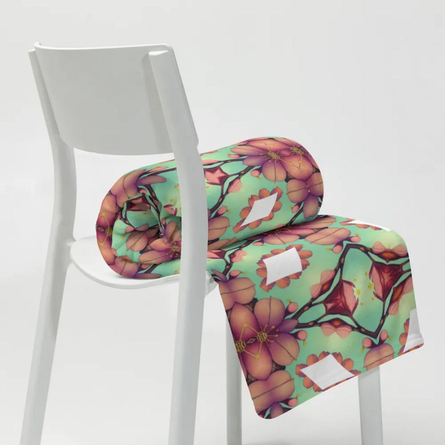Elegant Diamond & Floral Throw Blanket product image (10)