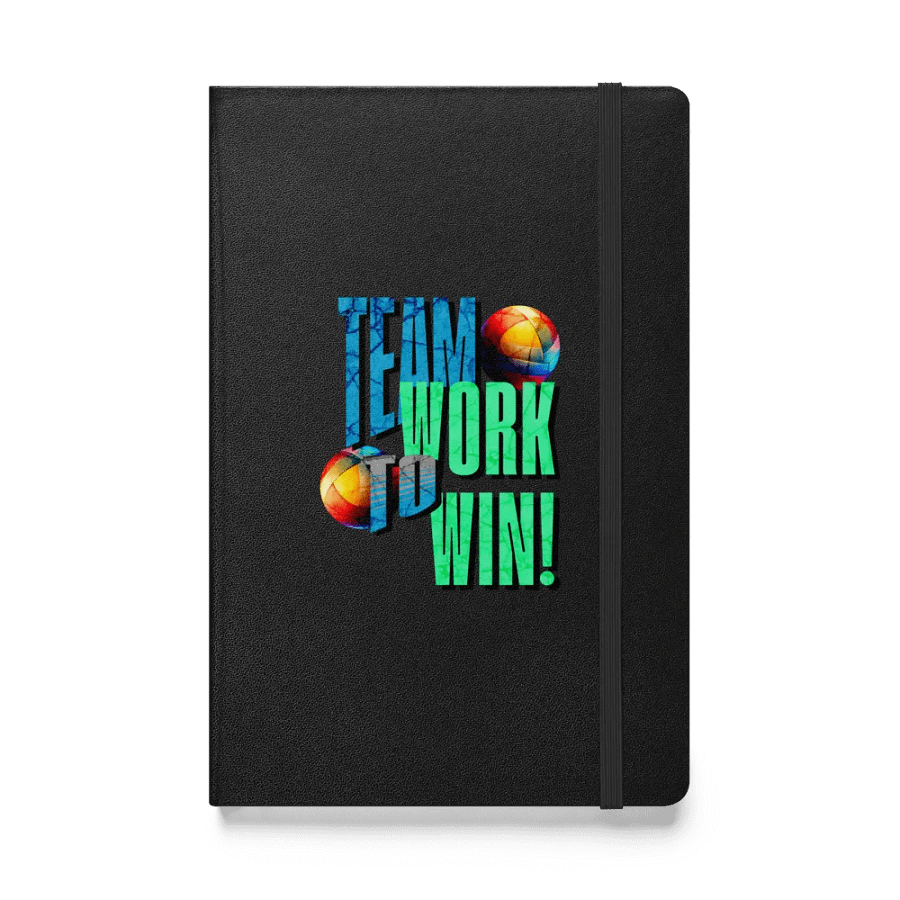 Team Work To Win Volleyball Vibrant Notebook product image (1)