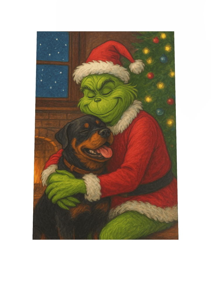 Festive Grinch and Rottweiler Matte Poster product image (1)