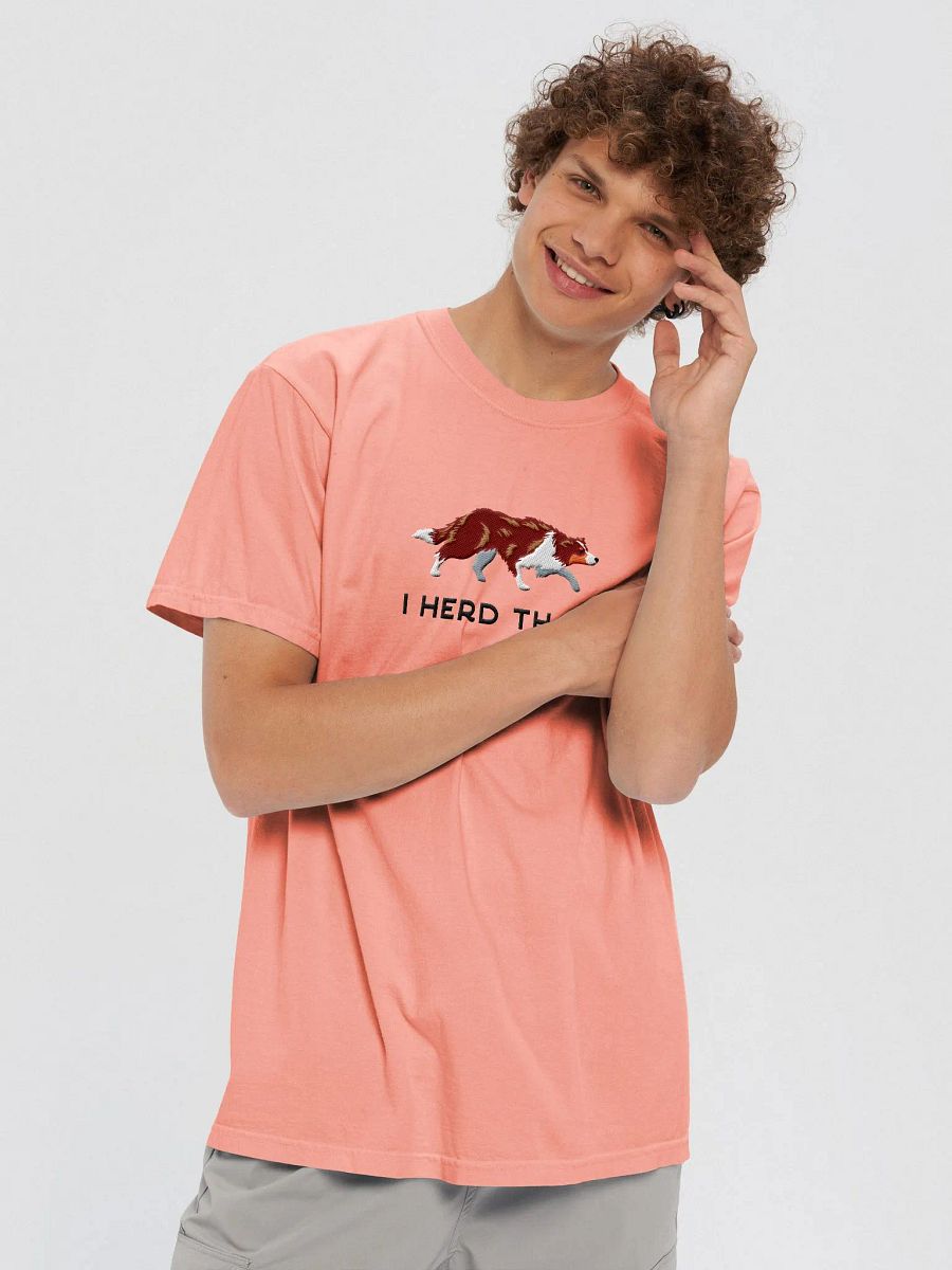I Herd That T-Shirt(Embroidered) of a Border Collie(Red Tricolor) product image (10)