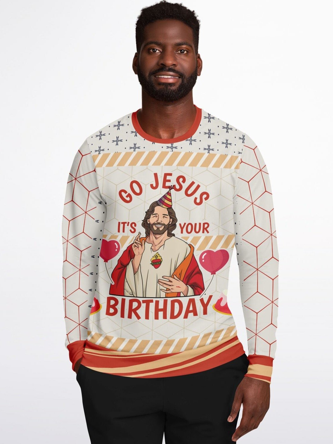 "Go Jesus It's Your Birthday" Christmas Sweatshirt | Funny Religious Holiday Party Outfit | Festive Christmas Sweater product image (7)