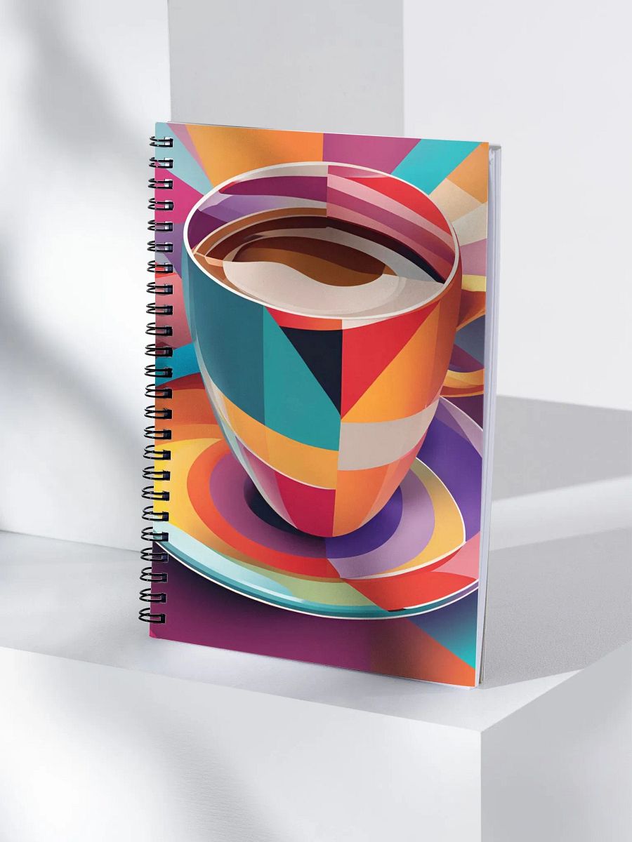 Geometric Cup of Coffee - Coffee Lovers Design Spiral Notebook product image (4)