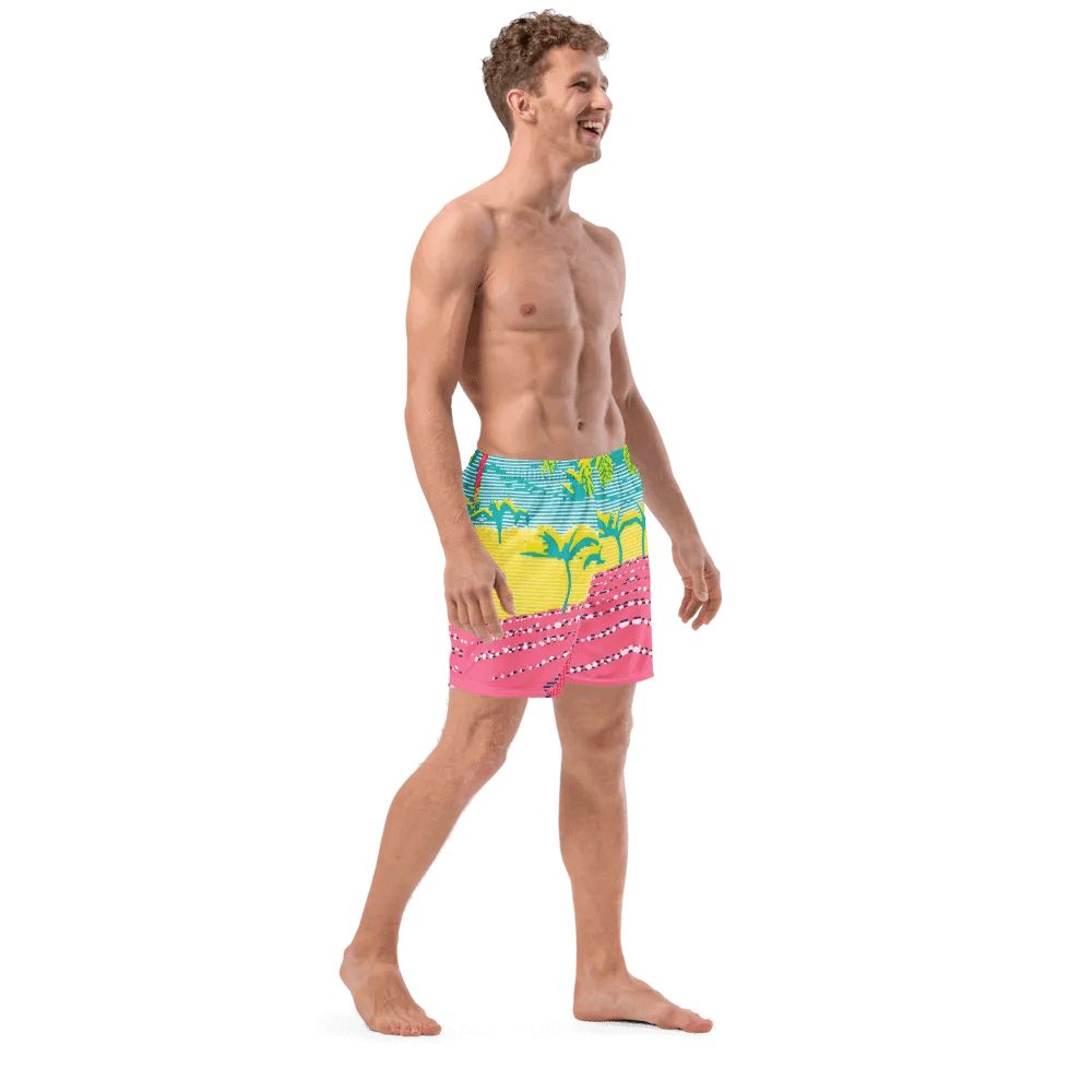 Neon Tropical Paradise All-Over Swim Trunks product image (8)