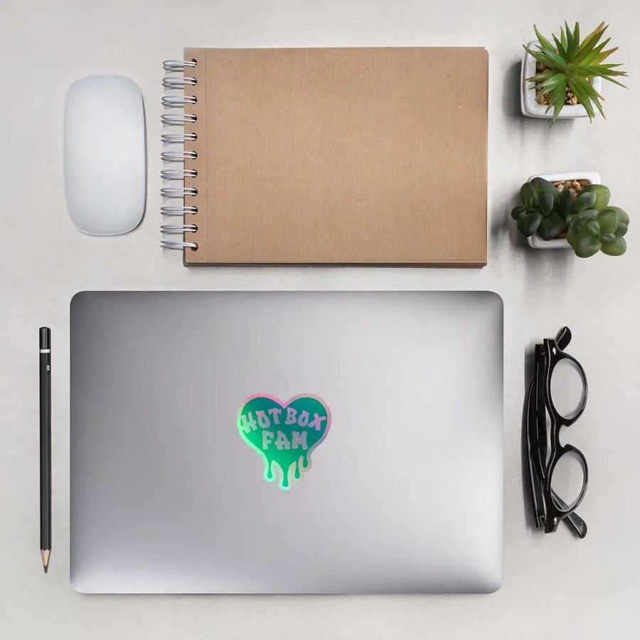 HOT BOX FAM TRANSPARENT SEAFOAM GREEN LOGO STICKER product image (13)