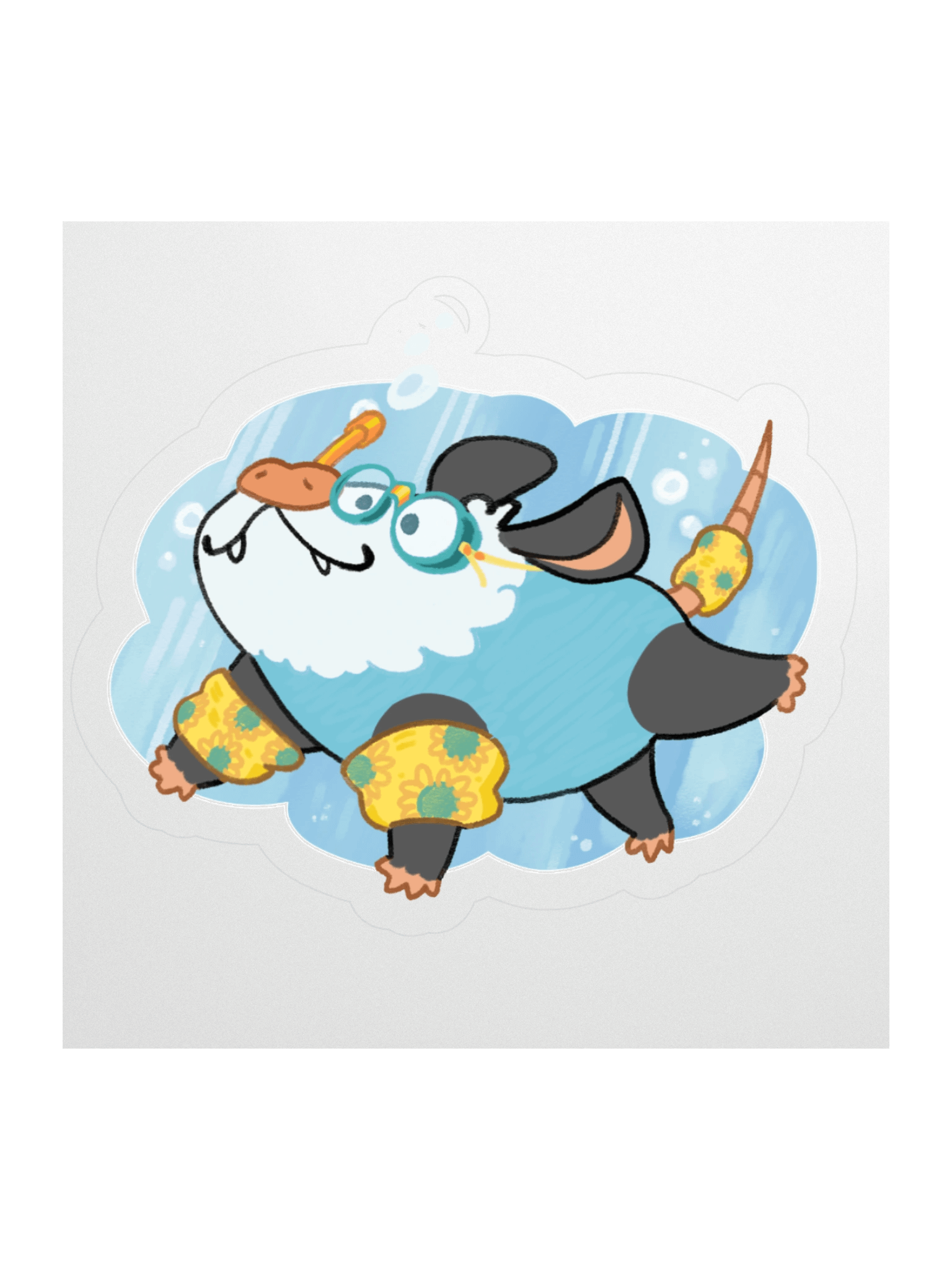 Gone Swimmin Possum Sticker product image (1)