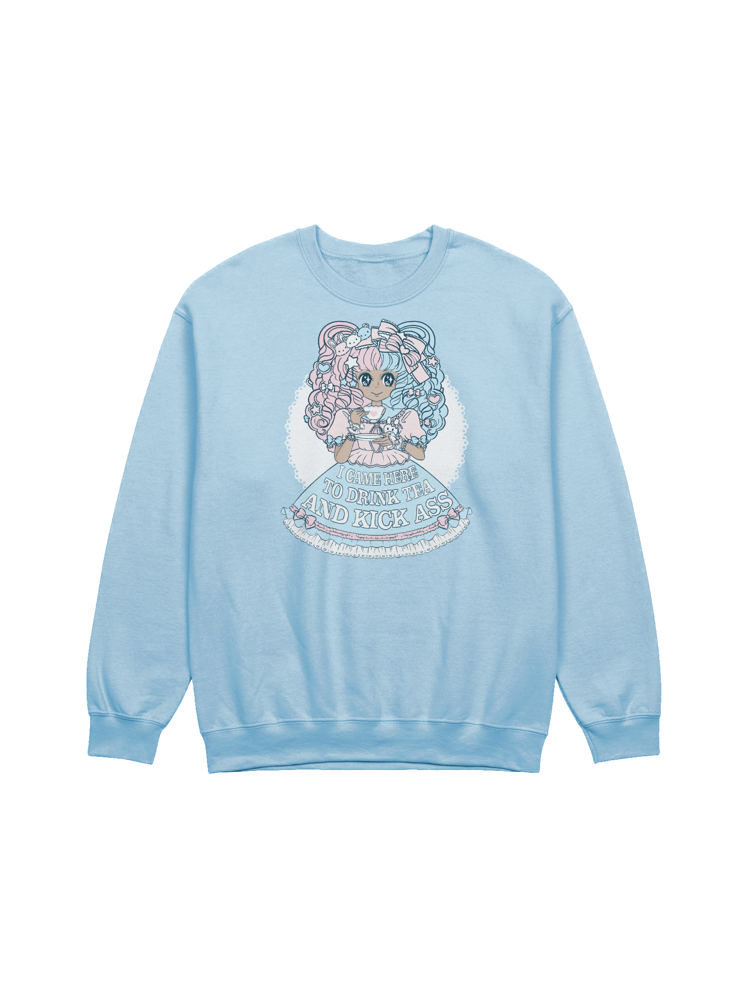 I Came Here to Drink Tea & Kick Ass (OTT, Blue) sweatshirt product image (4)