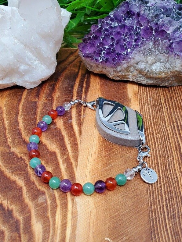 Aries Bracelet | Amethyst, Carnelian & Aventurine | Handmade Accessory for Bellabeat Leaf Urban & Ivy product image (1)