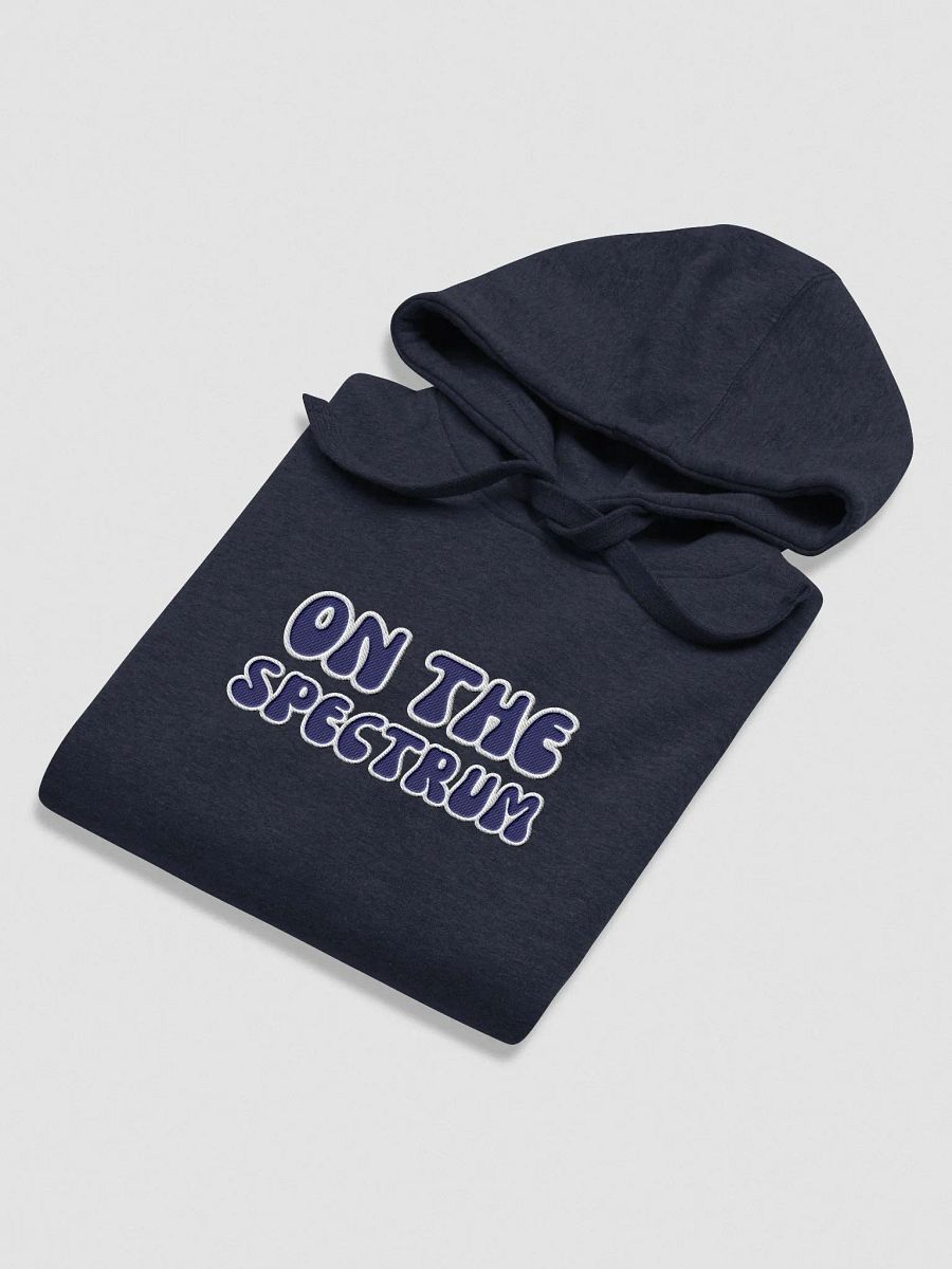ON THE SPECTRUM lined design (lg., white and navy) embroidered heavyweight hoodie product image (16)