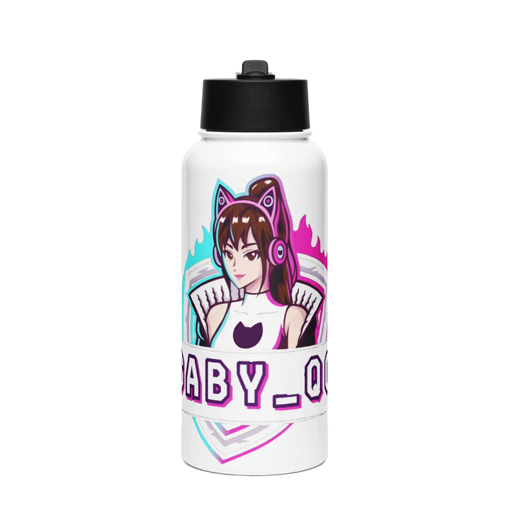 Futuristic Cat Emblem Water Bottle product image (1)