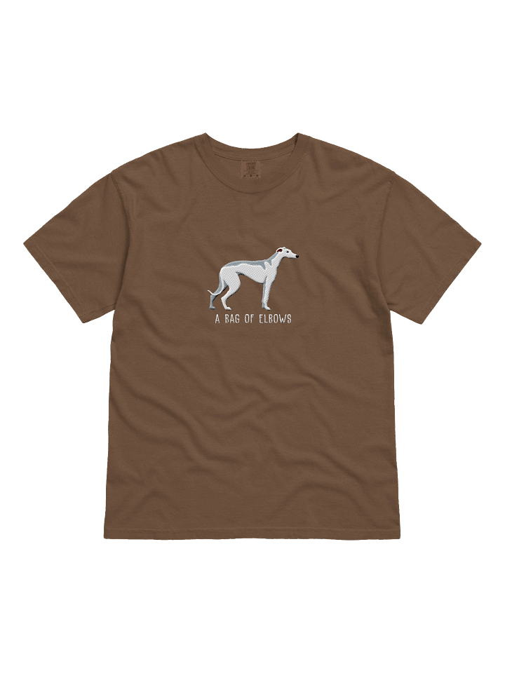 A Bag of Elbows T-Shirt(Embroidered) of a Greyhound(White) product image (11)